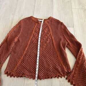 Another Love MESH EMBROIDERY SWEATER GINGERBREAD size L